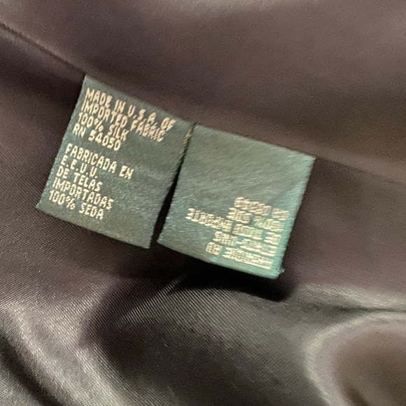 VTG Lauren Ralph Lauren Silk Herringbone Blazer Equestrian Buttons Size 6 - Picture 2 of 16